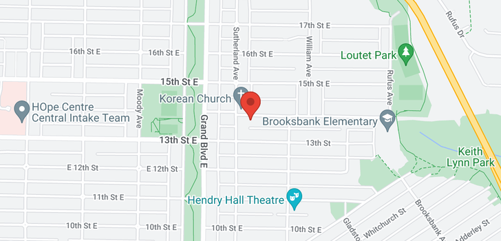 map of 725 E 14TH STREET